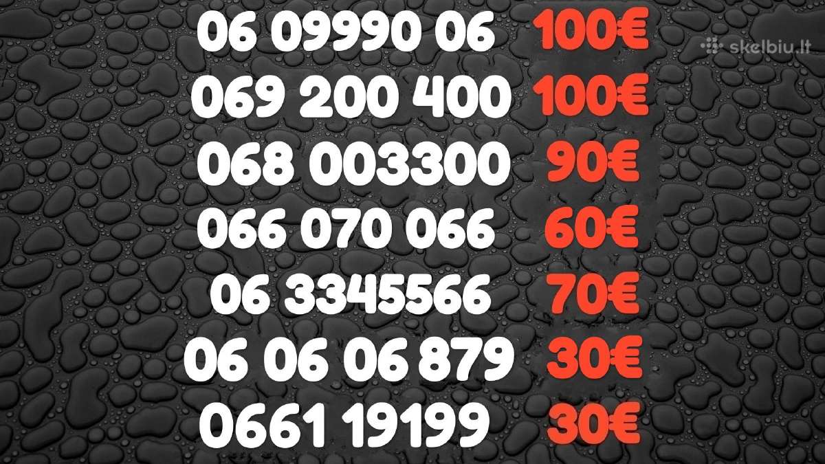 Gražus VIP numeris 060606 999 800800