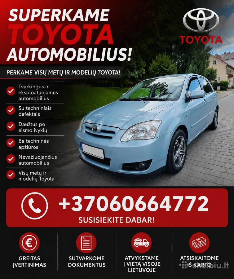 Superkame Toyota Markės Automobilius! - nuotraukos Nr. 11