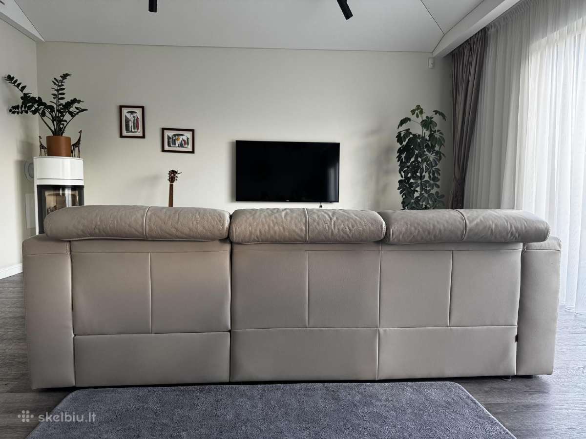 Nuostabi odinė sofa su miegojimo funkcija - nuotraukos Nr. 3