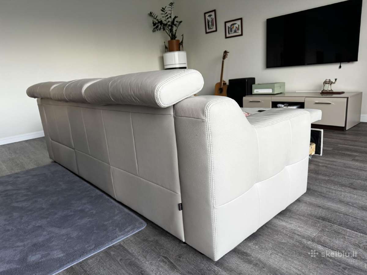 Nuostabi odinė sofa su miegojimo funkcija - nuotraukos Nr. 4