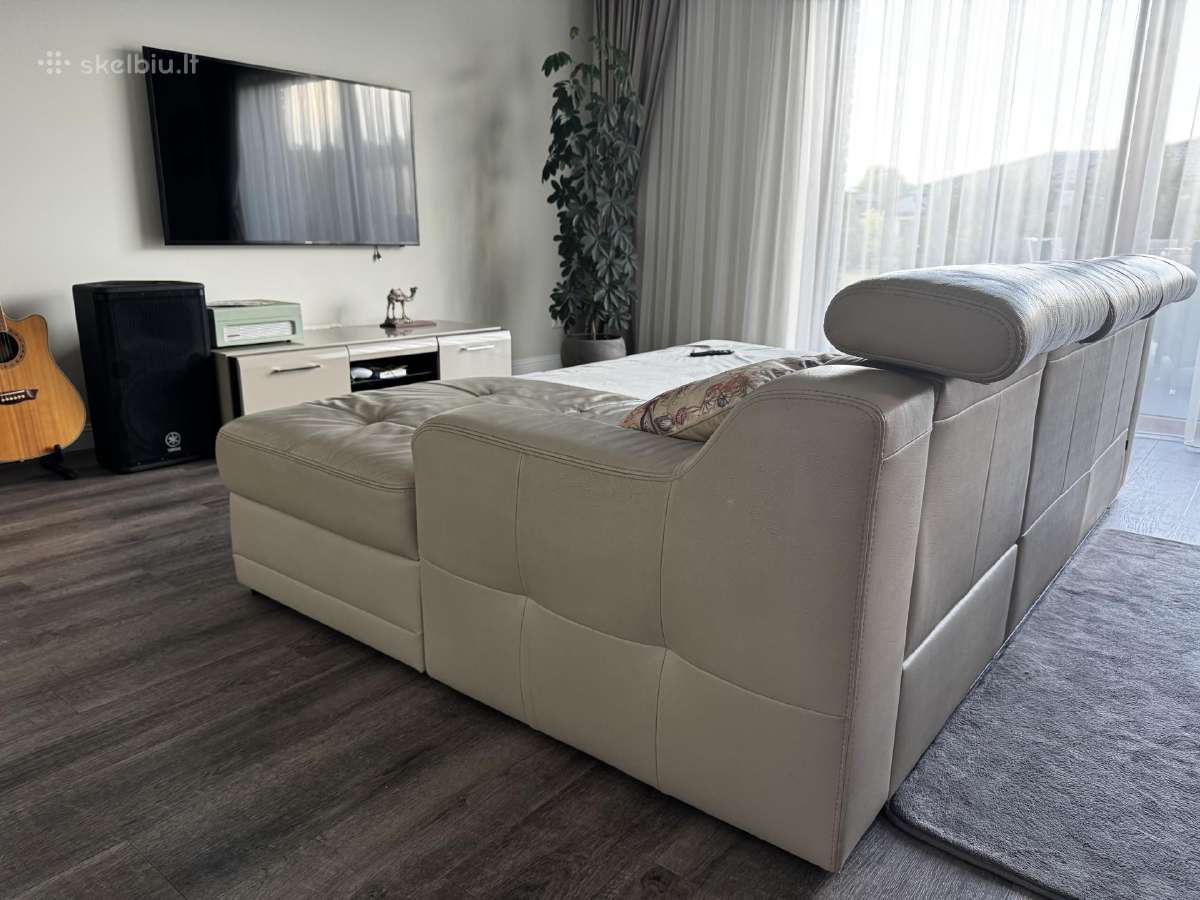 Nuostabi odinė sofa su miegojimo funkcija - nuotraukos Nr. 5
