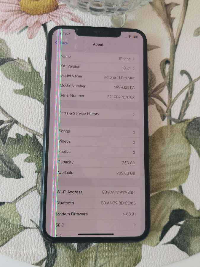 iPhone 11 pro max 256gb su defektais
