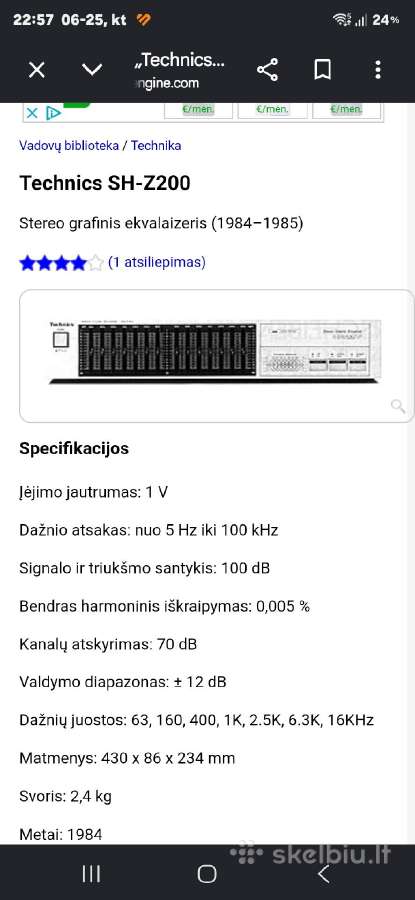 Ekvalaizeris Technics Sh-z200 - nuotraukos Nr. 4
