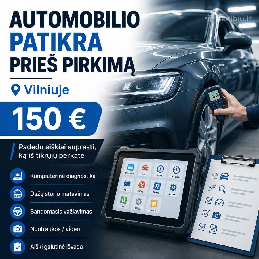 Automobilio patikra prieš pirkimą Vilniuje