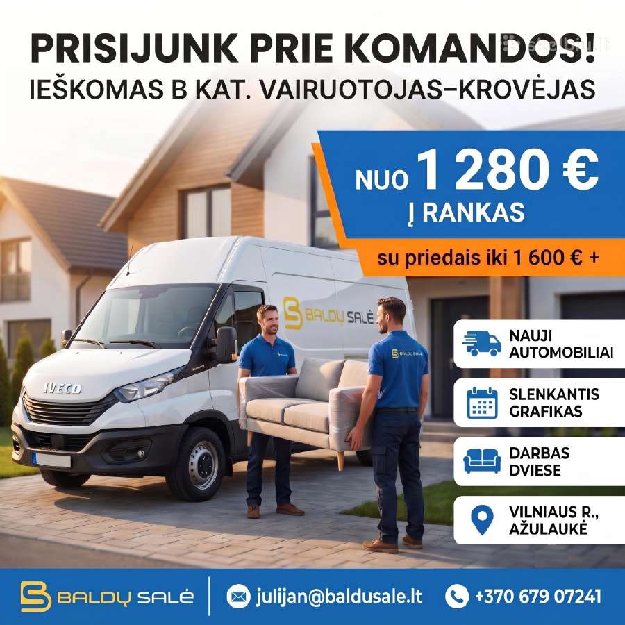 Kurjeris - Vairuotojas - Krovėjas (B kategorija)