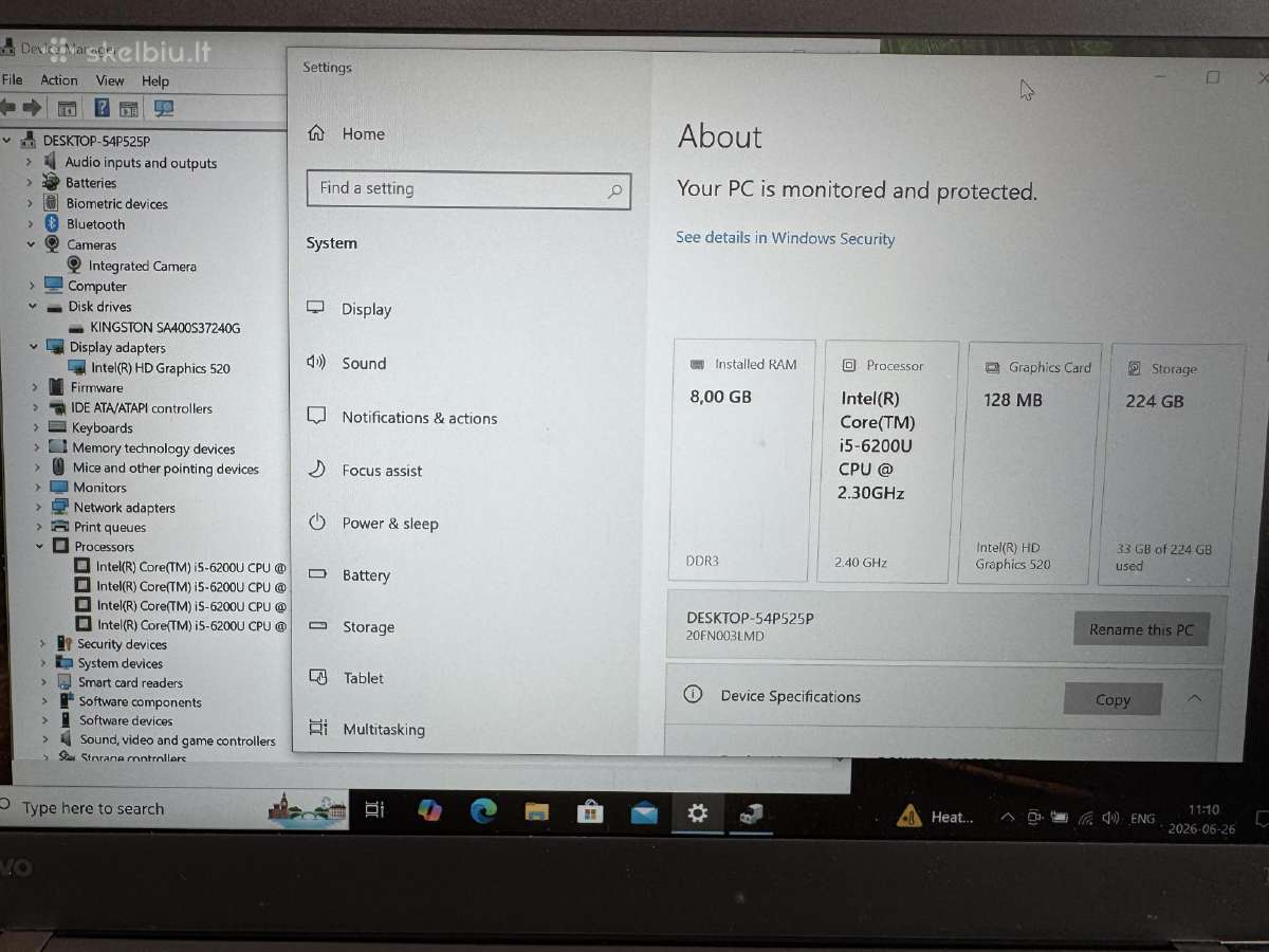 Lenovo Thinkpad T460 - nuotraukos Nr. 4