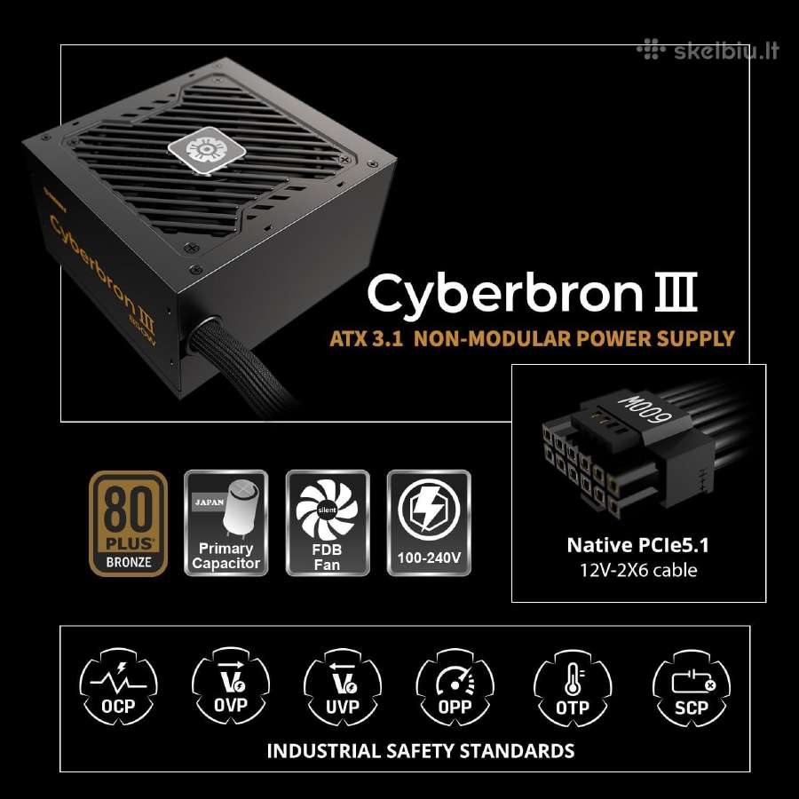 Naujas ! 850w Atx 3.1 – 80 Plus Bronze