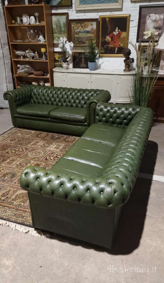 Didelis Chesterfield odinus baldų komplektas - nuotraukos Nr. 4