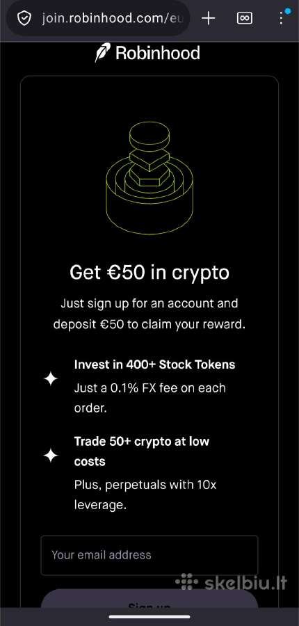 Robinhood 50€ premija