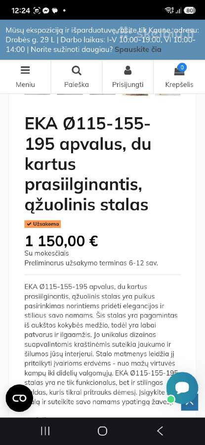 Azuolinis stalas su kedemis - nuotraukos Nr. 6