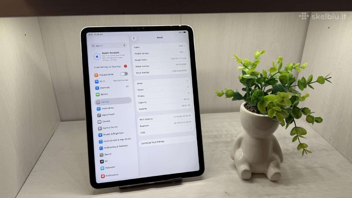iPad pro 11-2018 m, 64gb ekspozicinis su garantija