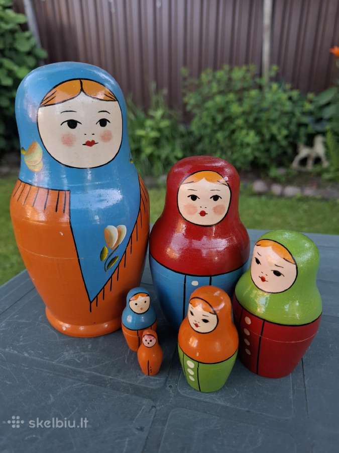 Medinės lėlės Matrioškos (TSRS) - nuotraukos Nr. 5