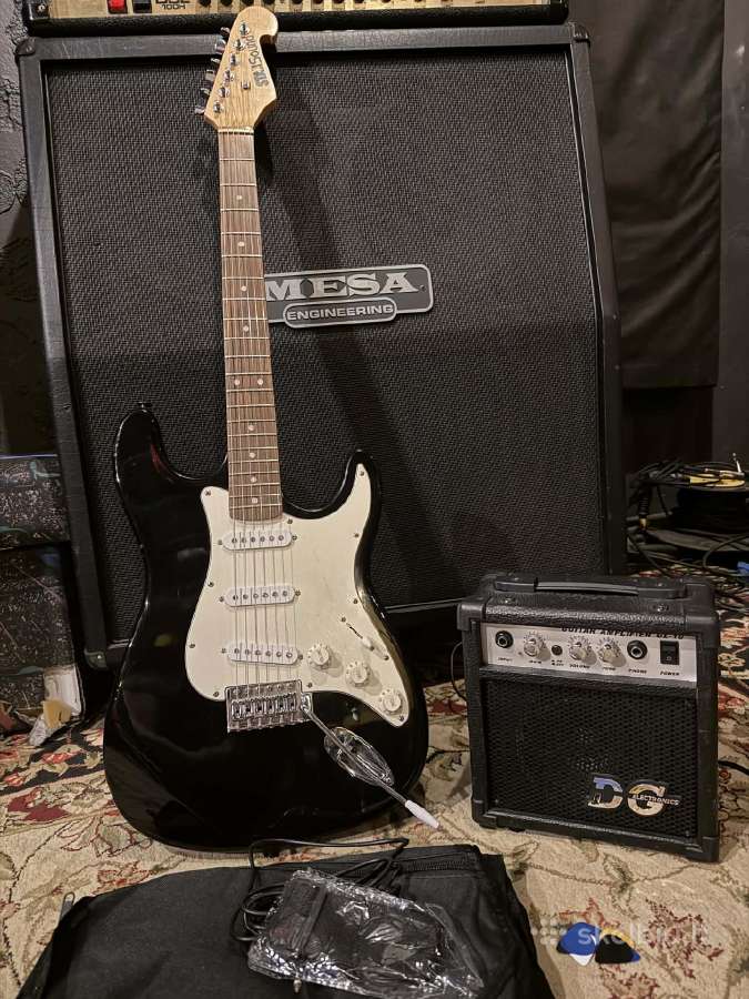 Elektrinė gitara su kolonėle pilnas komplektas