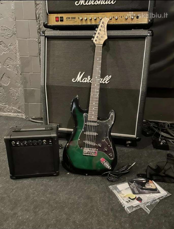 Elektrinė gitara su kolonėle pilnas komplektas