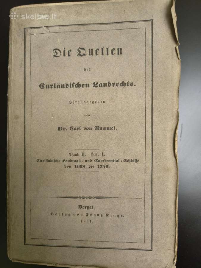 Knyga. Die Quellen des Curländischen Landrechts