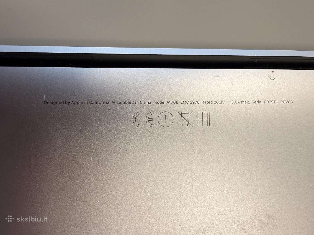 MacBook Pro 13", i7,16gb, 256gb - A1708 - nuotraukos Nr. 3