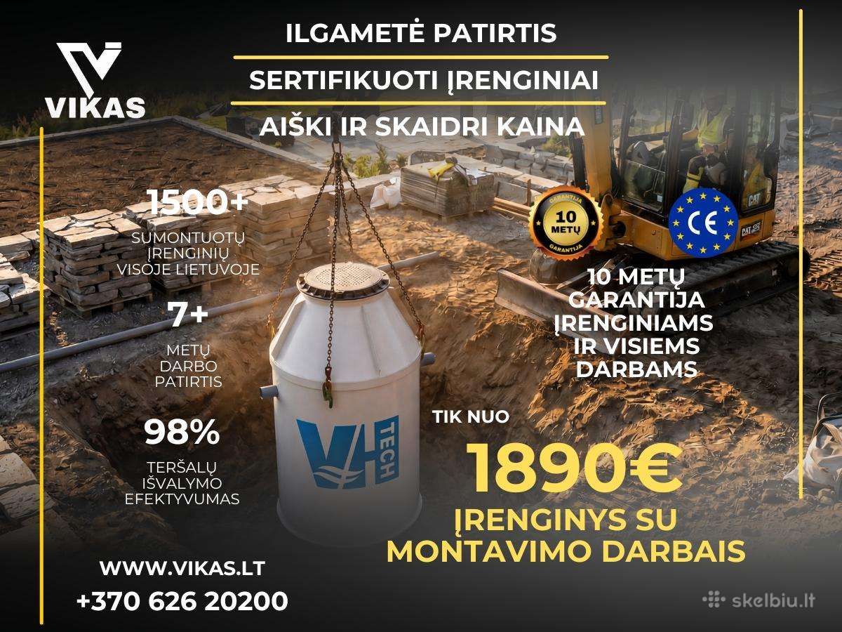 Įrenginiai su darbais tik nuo 1890€