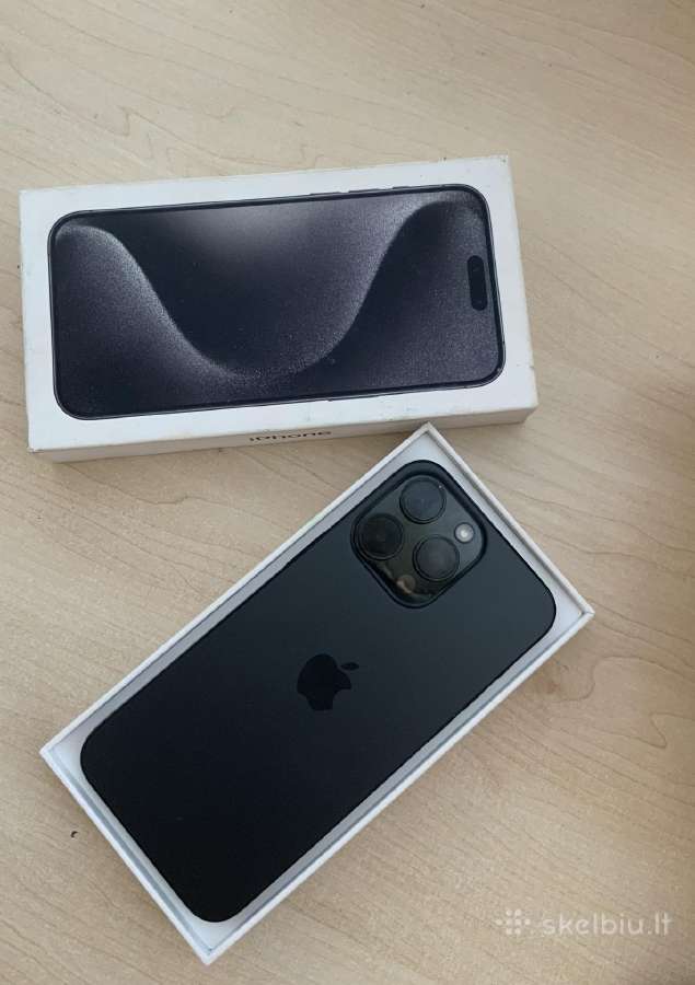 Apple iPhone 15 Pro Max, Black Titanium (Pilnas ko
