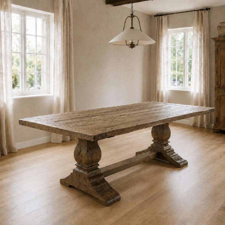 Išskirtinis medžio masyvo valgomojo stalas