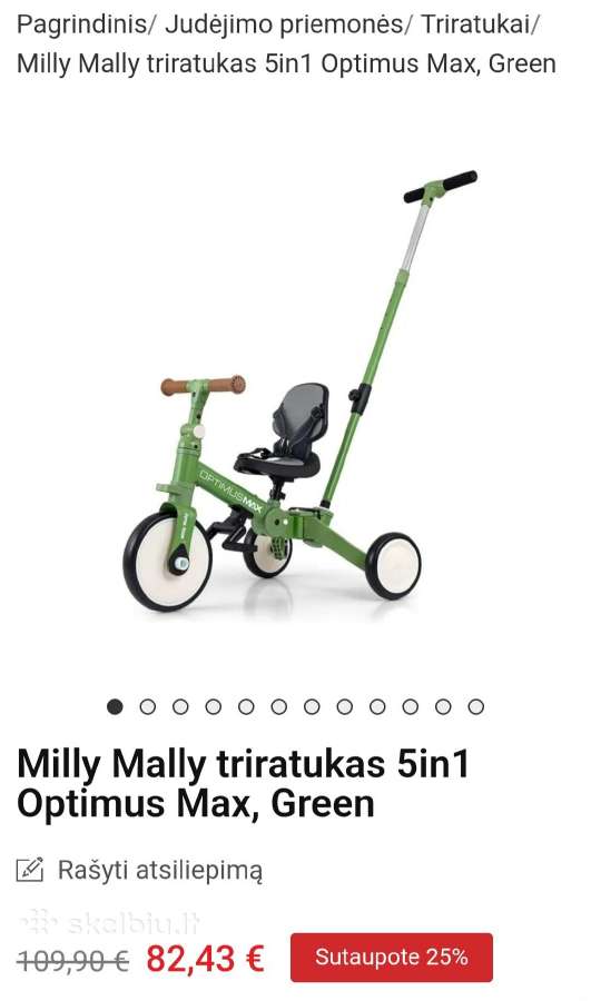 Parduodamas vaikiškas balansinis Optimus Max.