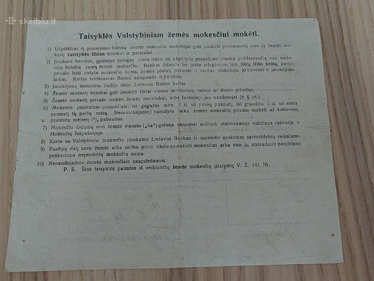 Taisyklės valstybiniam žemės mokesčiui mokėti
