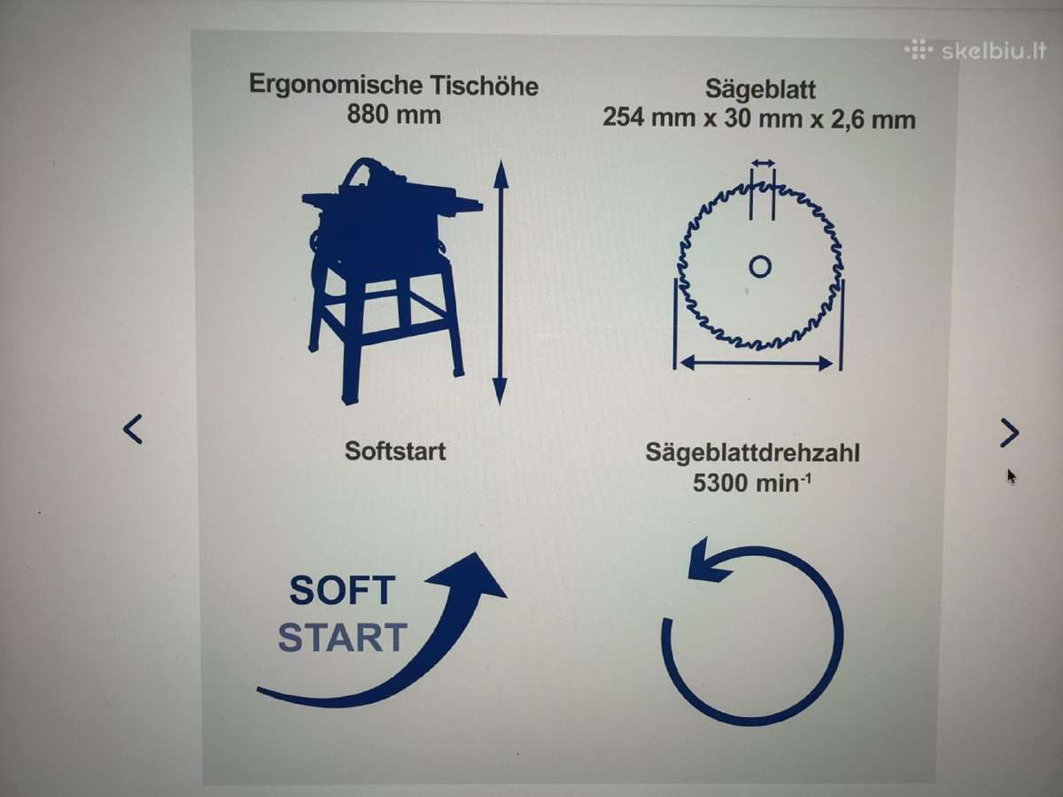 Diskinės pjovimo staklės Scheppach Hs254 2200w - nuotraukos Nr. 3
