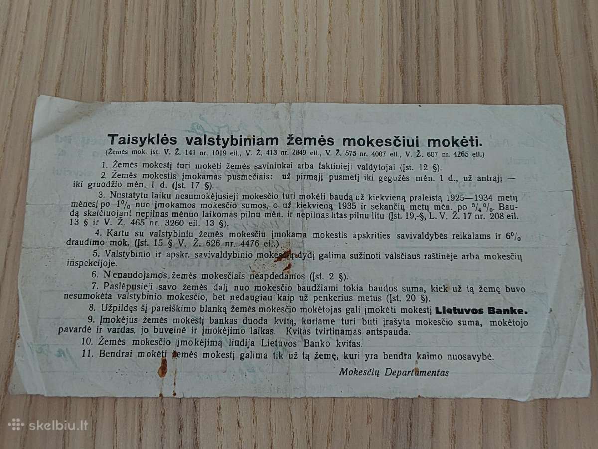 Taisyklės valstybiniam žemės mokesčiui mokėti