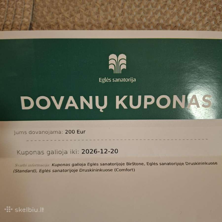 Eglė sanatorijos dovanų kuponas