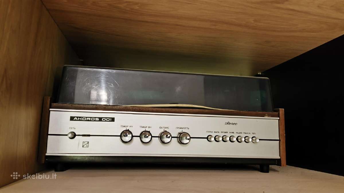 Patefonas akords 001 stiprintuvas audiotehnika