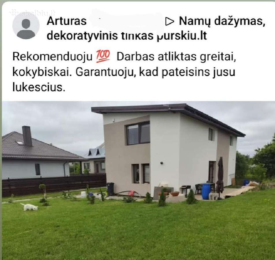 Stogų ir fasadų dažymas Kaunas Dekoratyvinis tin - nuotraukos Nr. 4