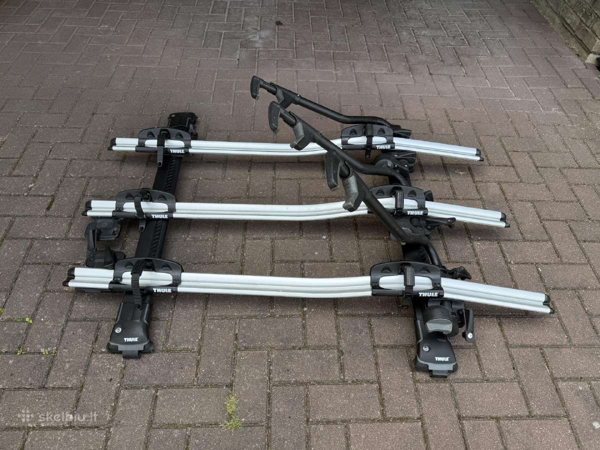 Komlektas Thule Wingbar ir 3 dviračių laikikliai