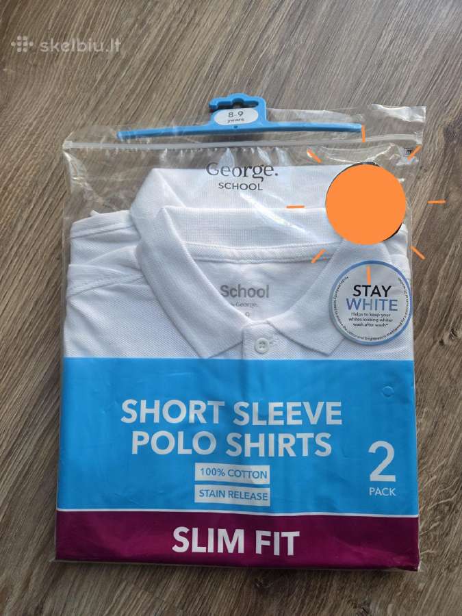 Polo marškinėliai balti - nuotraukos Nr. 2