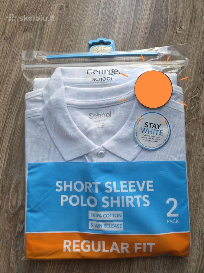 Polo marškinėliai balti - nuotraukos Nr. 3