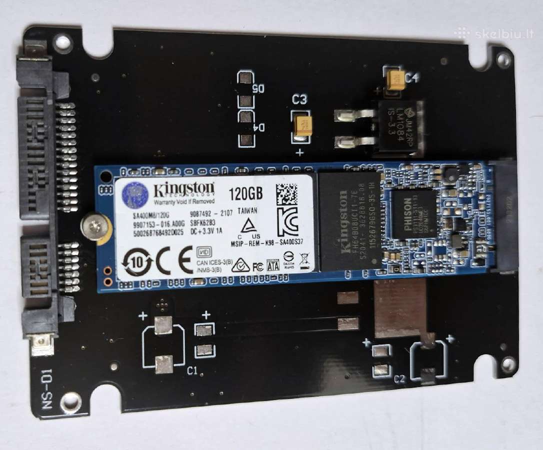 M2 sata arba sata diskas Kingston 120gb - nuotraukos Nr. 2