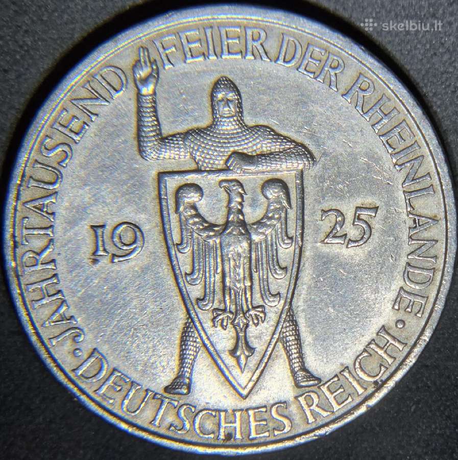 5 Reichsmark 1925 A (Reino krašto tūkstantmetis)