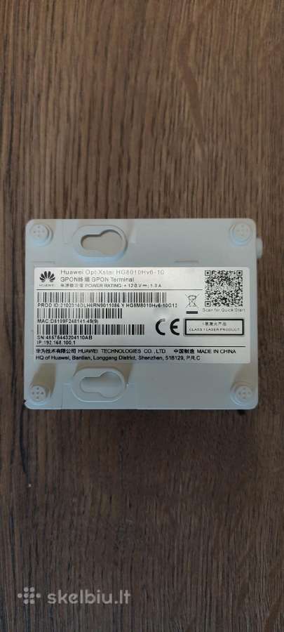Huawei Optixstar Hg8010hv6-10 šviesolaidžio modem - nuotraukos Nr. 2