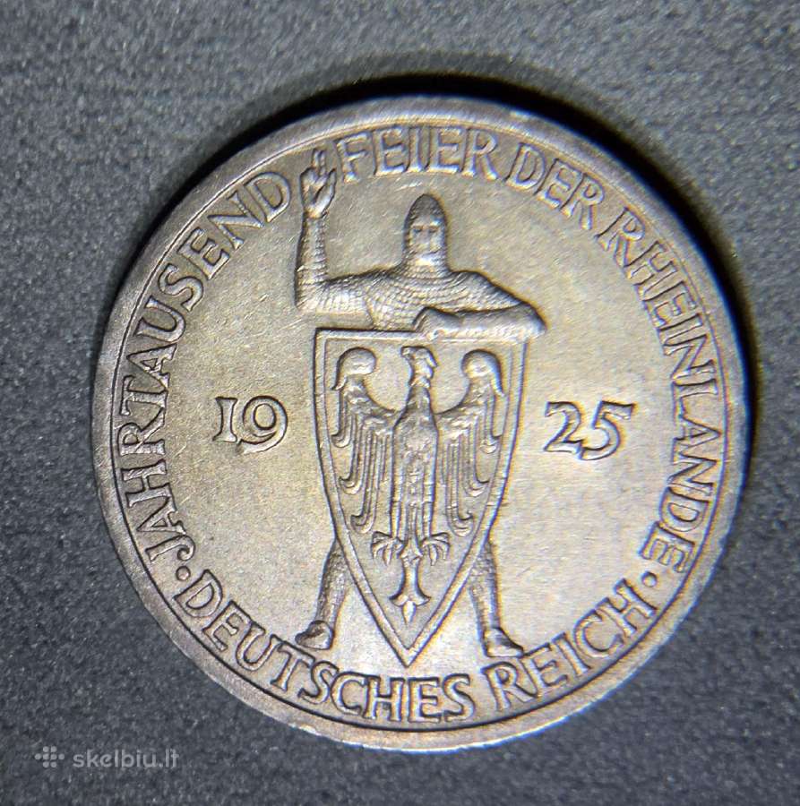 3 Reichsmark 1925 A (Reino krašto tūkstantmetis)