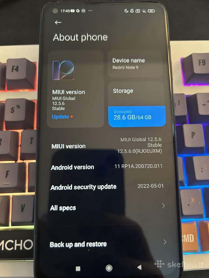 Telefonas redmi note 9