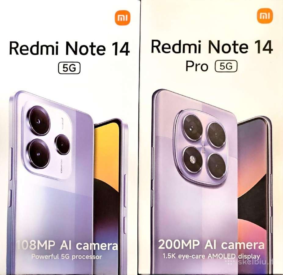 Tik ispakuoti Redmi note 14 5G ir 14 pro 5G