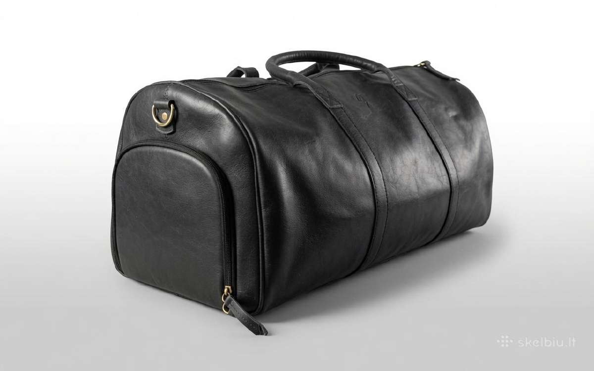 Rankų darbo odinė duffle tašė Kelioninė rankinė - nuotraukos Nr. 4