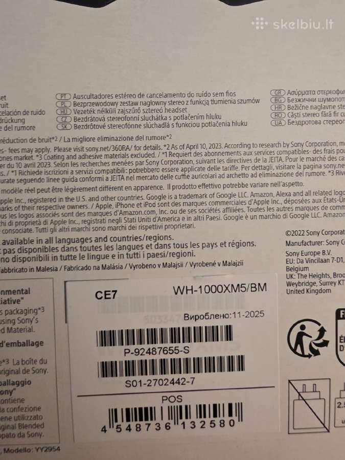 Sony Wh-1000xm5 ausinės - nuotraukos Nr. 2
