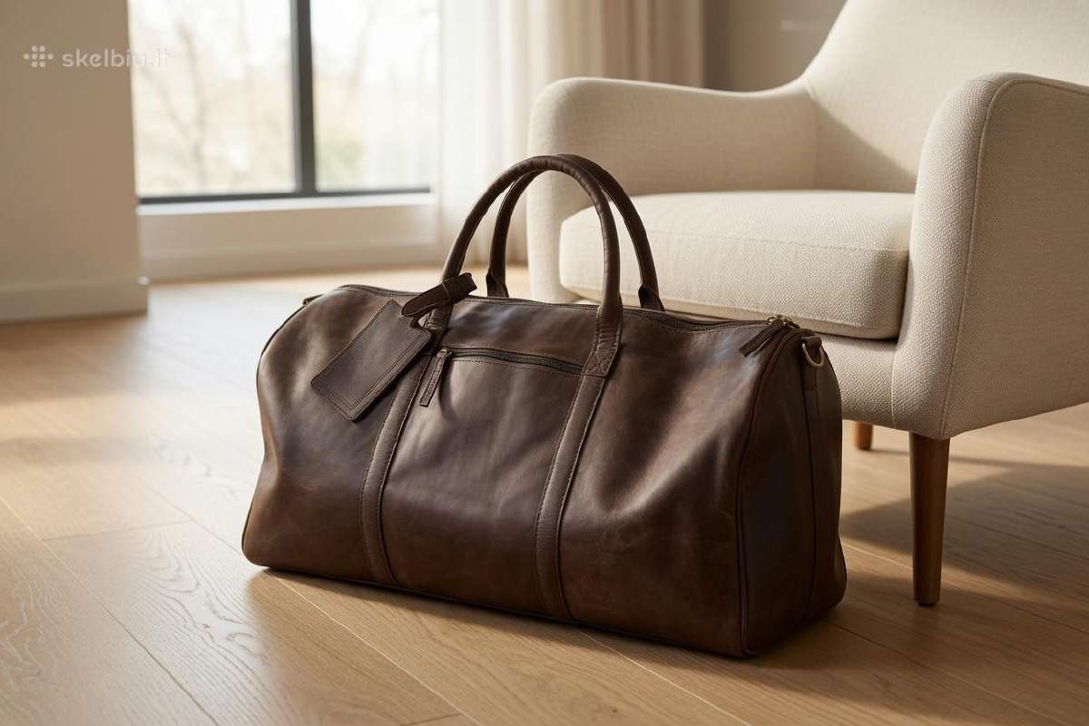 Rankų darbo odinės duffle tašės, 623328 cm