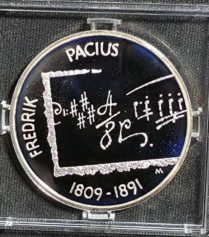 2009 Sidabrinė Proof moneta (Fredrik Pacius)