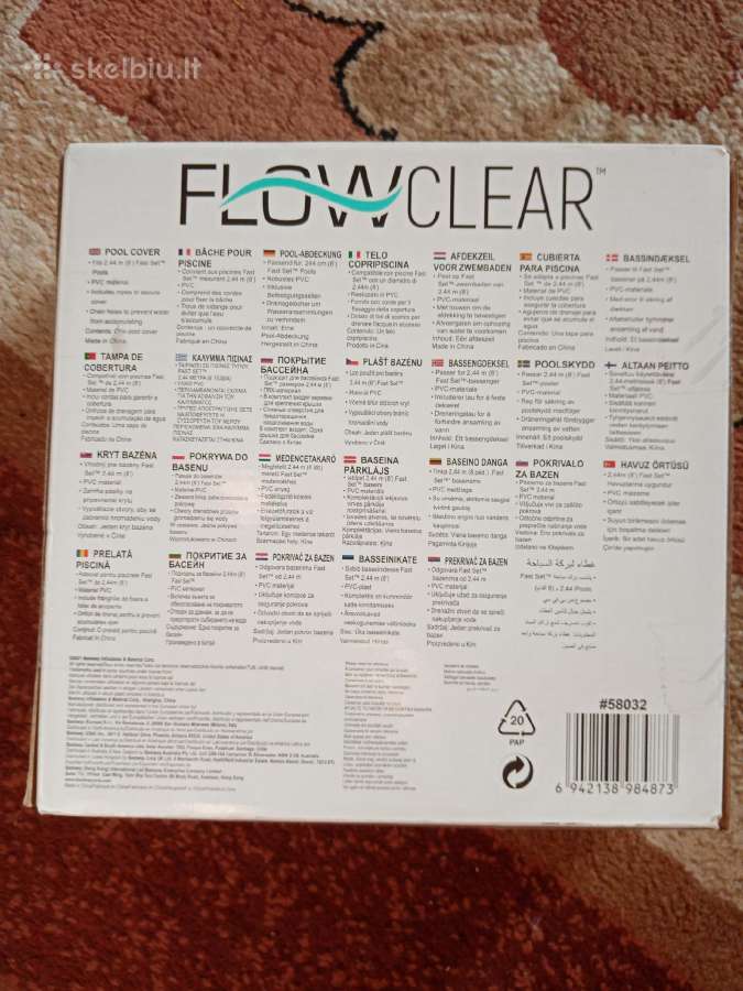 Baseino uždangalas 2,44 m Flowclear - nuotraukos Nr. 8