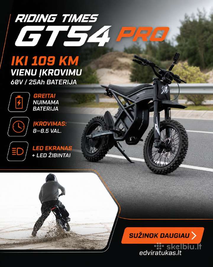 Riding Times Gt54 Pro elektrinis dviratis - nuotraukos Nr. 2