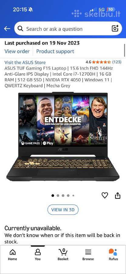 Asus Tuf Gaming F15 - nuotraukos Nr. 9