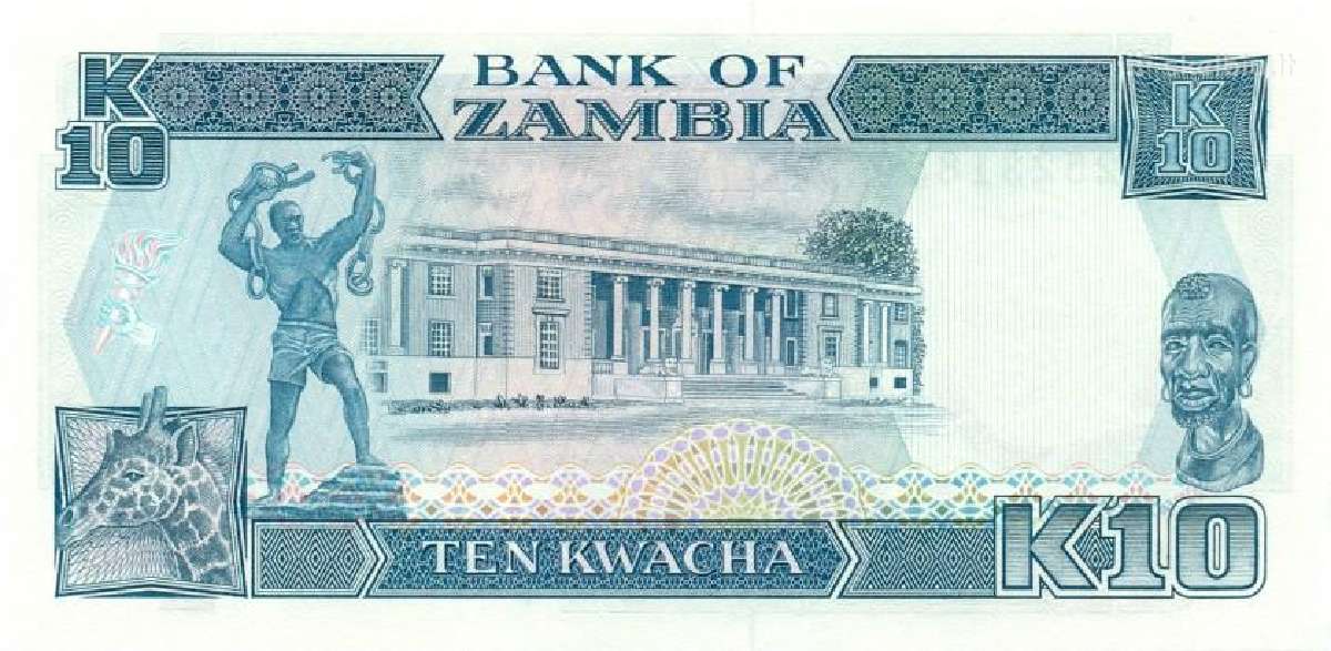 Zambia 10 kwacha 1989-1991. Unc. P
