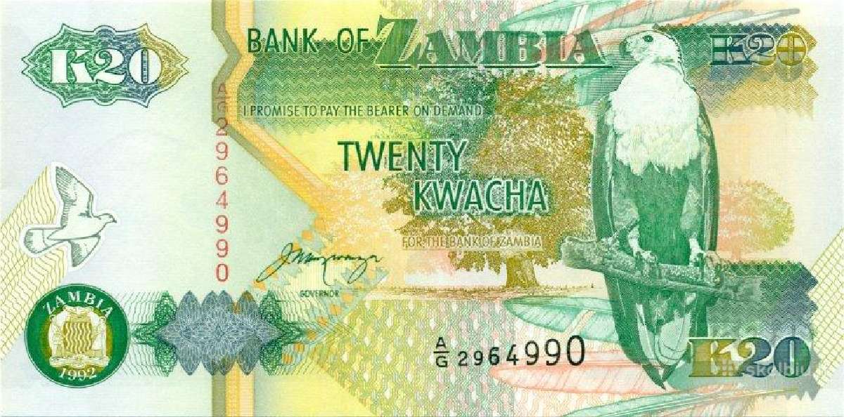 Zambia 20 kwacha 1992. Unc. P - nuotraukos Nr. 2