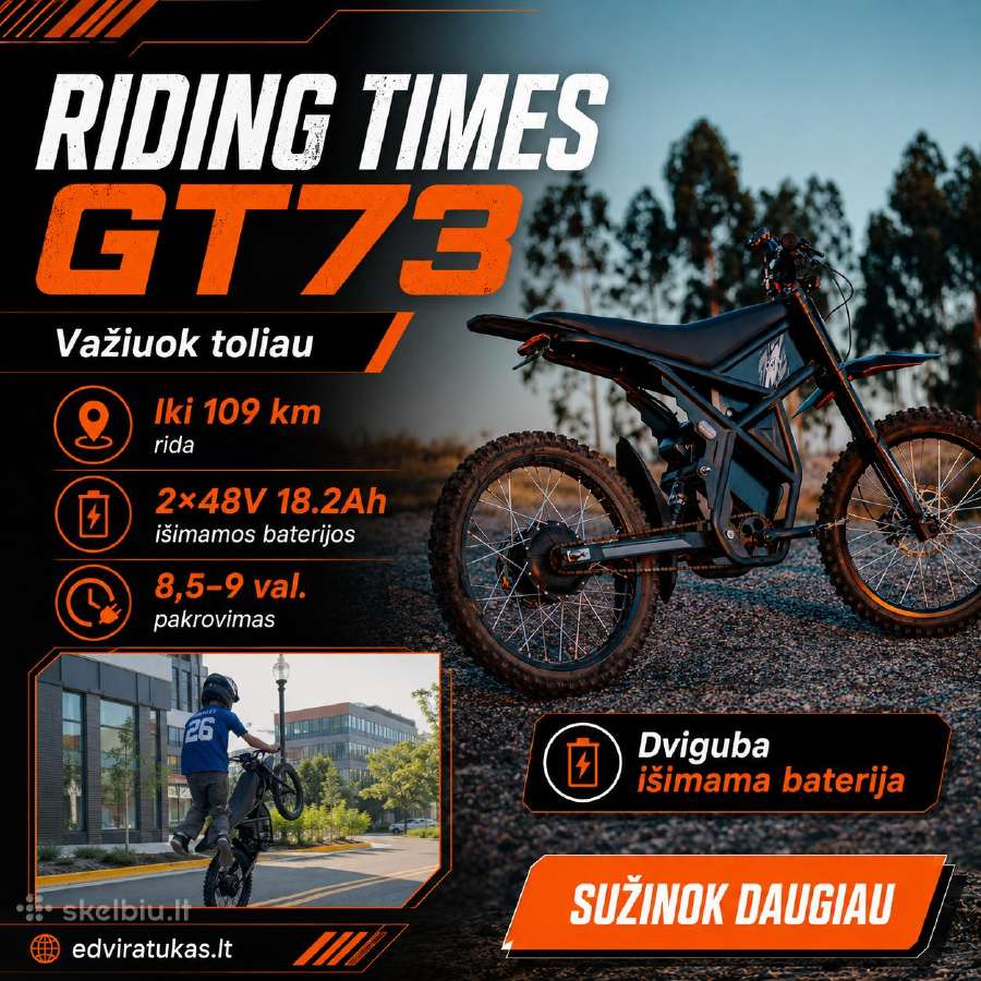 Riding Times Gt73 elektrinis moto tipo dviratis - nuotraukos Nr. 2