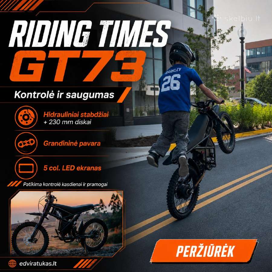 Riding Times Gt73 elektrinis moto tipo dviratis - nuotraukos Nr. 3
